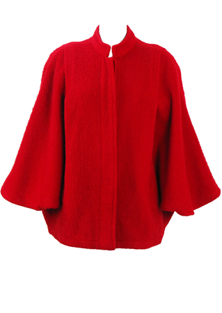 Red Cape with Bell Sleeve Detail - M/L
