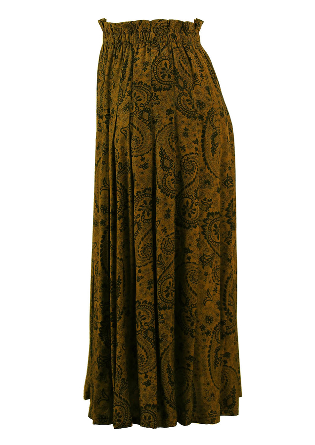 plain chiffon pleated skirt - Olive Green