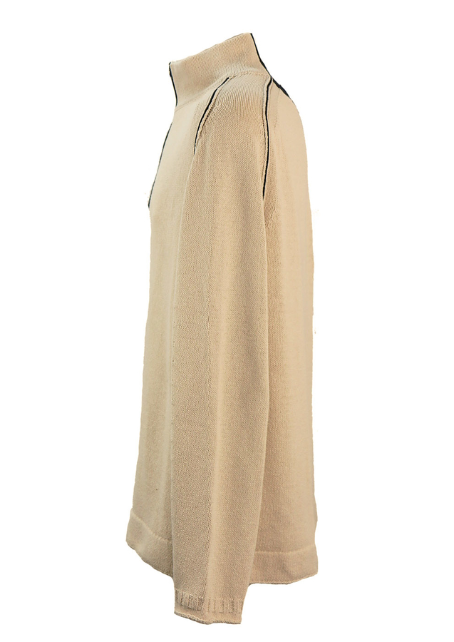 Stone Island Cream Knitted Jumper with Black Contrast Panels XL/XXL