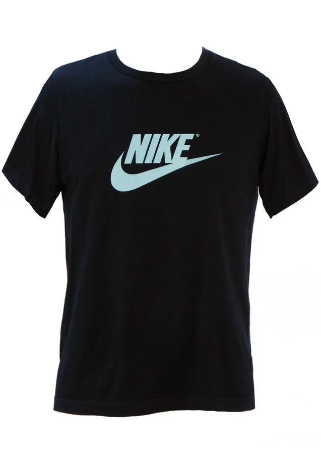 Navy Blue Nike TShirt with Light Blue Swoosh Logo S/M Reign Vintage