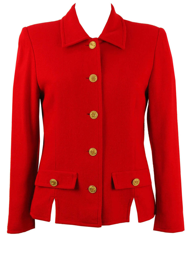 Luisa Spagnoli Red Wool Jacket - M | Reign Vintage