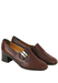 Chestnut Brown Leather Slip on Shoes with Silver Side Buckles - UK Size 4.5