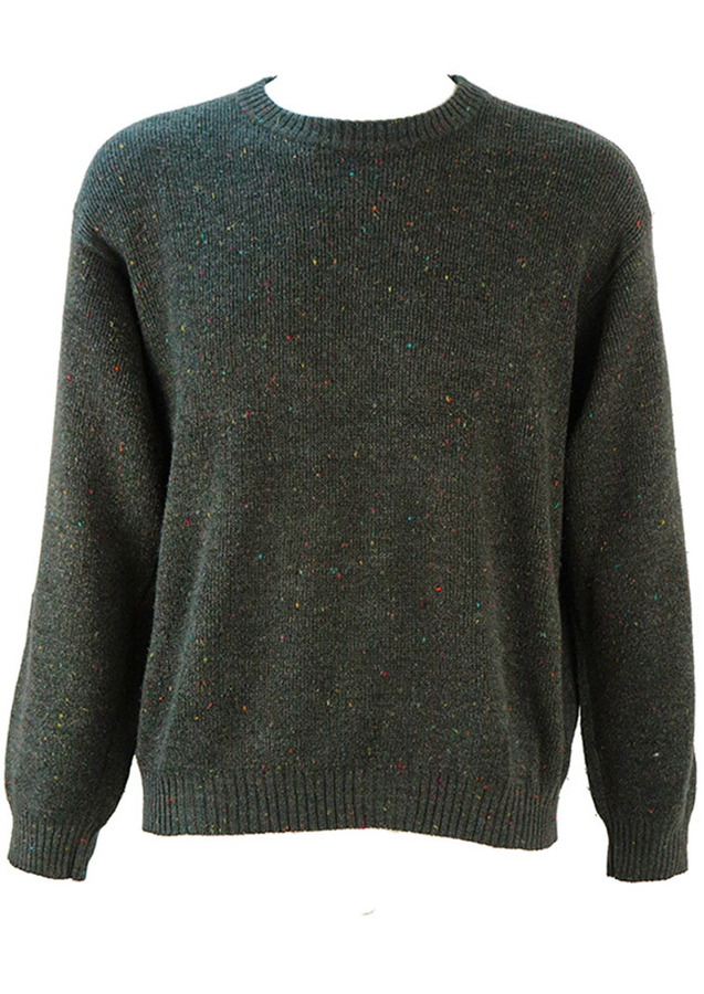 Dark Grey Knit Jumper with Multicoloured Specks L/XL Reign Vintage