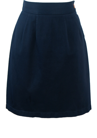 Vivienne Westwood High Waist Navy Blue Cotton Mini Skirt - S