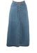 Blue Denim A-Line Maxi Skirt with Long Front & Back Slit Detail - XS/S