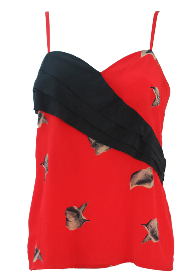 Express professional camisole with red pattern and strappy back detail … M