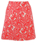 Vintage 60's Coral Pink & White Mini Skirt with Abstract Floral Pattern - S