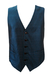 Dark Blue 100% Silk Waistcoat with Intricate Red Diamond & Circle Pattern - M