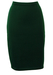 Dark Green Pure Wool Pencil Skirt - M