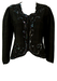 Black Raw Silk Jacket with Sequin & Beading Embellishments - M
