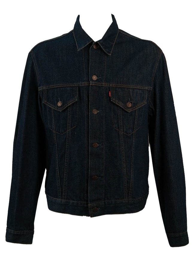 Dark navy blue Levi's 70500 04 Euro model denim jacket, denim jacket, men's size M /eaa520804