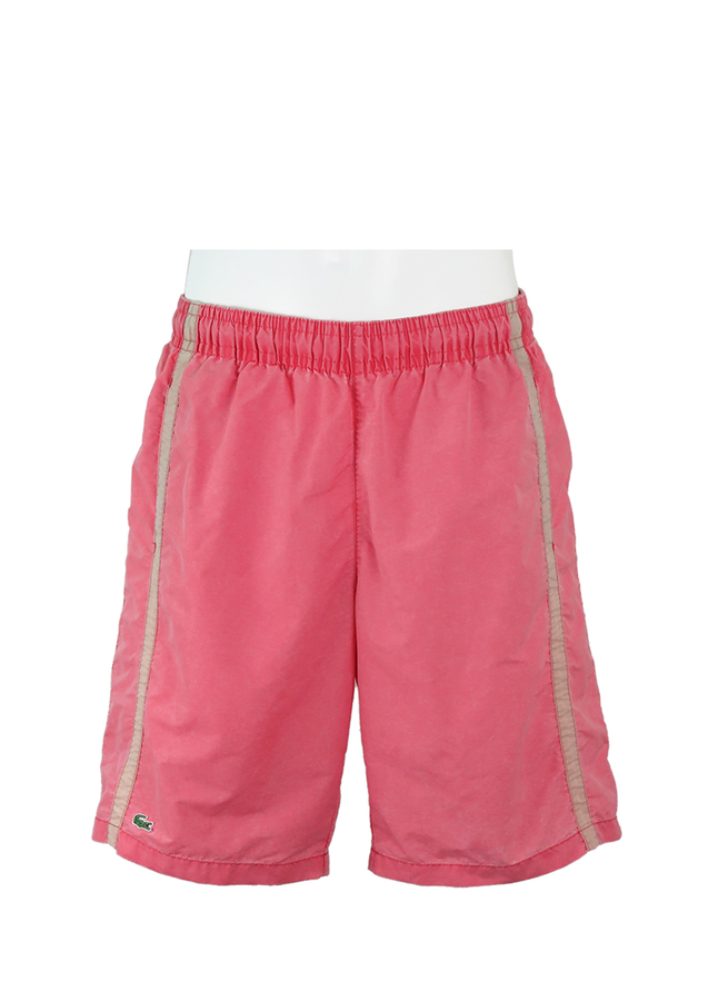 Lacoste Coral Pink Swim Shorts with Beige Side Stripes M/L Reign