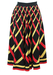 Vintage 50's Flared Black Midi Skirt with Red & Yellow Criss Cross Pattern - S