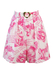 White Culotte Shorts with Pink Hollywood Themed Comic Pattern and Gold Heart Belt - S/M