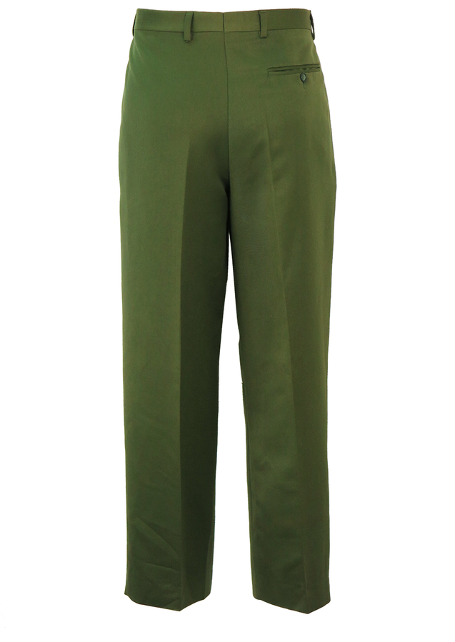 The Axis Pleated Trousers - Olive