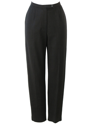 Max Mara Mottled Brown & Black Tapered Leg, Tailored Trousers - S