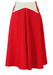 Vintage 70's Red Flared Midi Skirt with Cream Waistband Detail - S