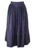 Silk Flared Midi Pleat Skirt with 50's Style Pink, Purple & Blue Square Pattern - S/M