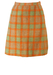 Vintage 60's Orange, Green & Grey Check Tweed Mini Skirt - XS