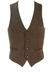 Beige & Brown Herringbone Pattern Waistcoat - XS/S