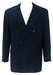 Navy Blue Chalk Stripe Double Breasted Tailored Jacket with Peak Lapel - L