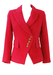 Coral Pink Fitted Wool Jacket with Asymmetric Gold Button Detail - S