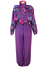 McRoss Purple Ski Suit with Blue, Pink & Purple Abstract Floral Pattern - S