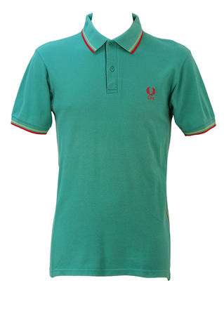 Fred Perry Comme des Garcons Jade Green Polo Shirt - S/M