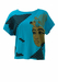 Vintage 80's Blue Short Sleeved Batwing Top with Egyptian Pharoah Print - M/L