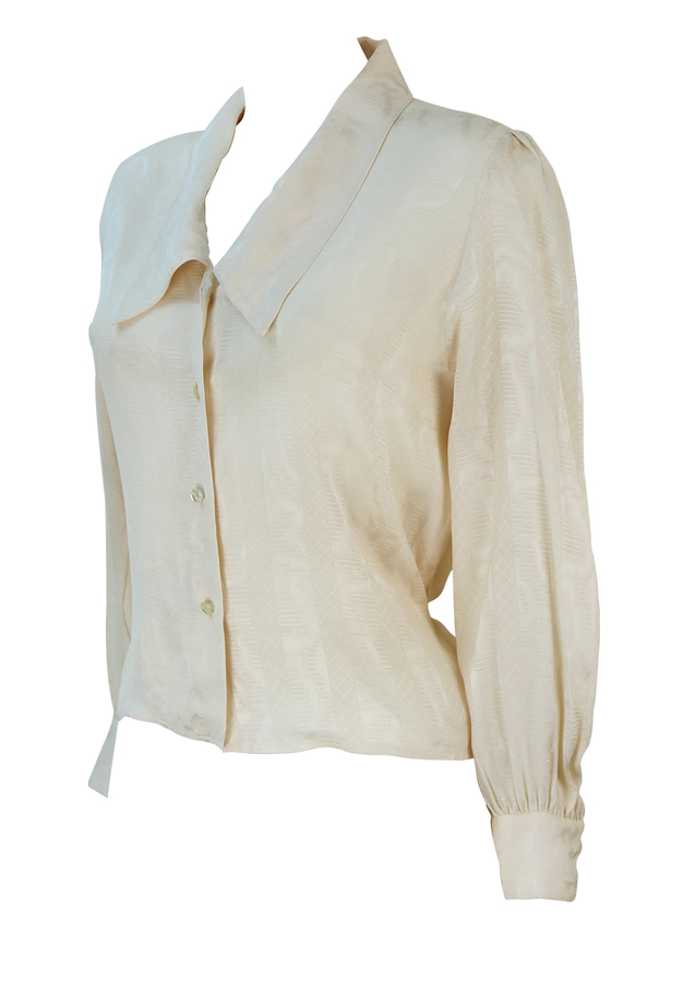 Side Tie Wrap Layered Blouse in Cream