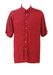 Burgundy Short Sleeved Shirt with Beige Square Motif Pattern - XL/XXL