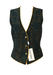 Teal, Ochre & Black Paisley Patterned Vintage Waistcoat with Ochre Braiding - New - S/M