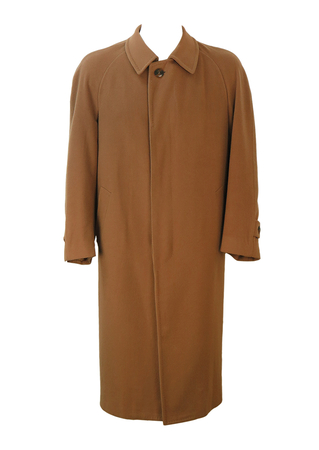 Lubiam Single Breasted, Pure Virgin Wool Camel Coat - L/XL