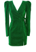 Sparkly Emerald Green Mini Evening Dress with Puff Sleeves - S