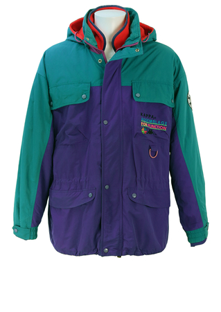 Kappa Purple & Teal 2 in 1 Jacket with Orange Fleece Inner Jacket - L/XL
