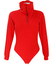 Belfe & Belfe Long Sleeved Orange Fleece Bodysuit with Multi Button Neck Detail - S/M