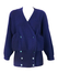 Max Mara Weekend Blue Ribbed Cross Over Cardigan with Wide Waistband - S/M