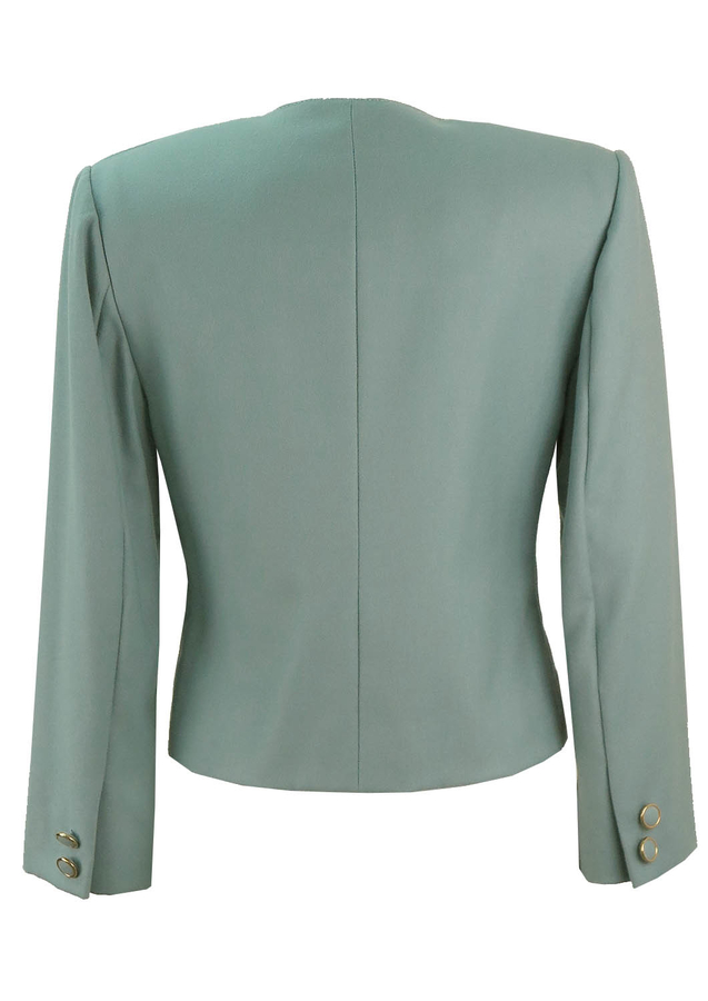 Soft Blue Jacket with Gold Trim Buttons M Reign Vintage