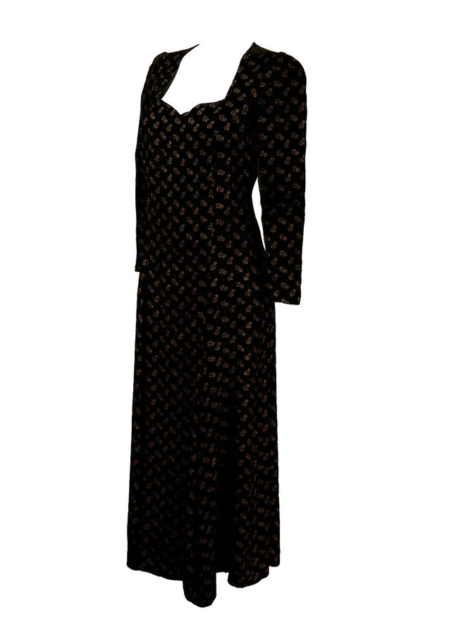black velvet full length dress