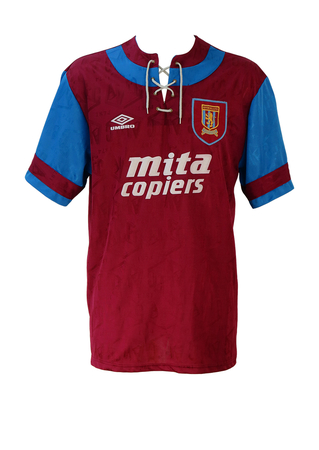 Aston Villa 92/93 Umbro Mita Copiers Home Football Shirt - XL