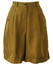 Olive Green Silk Culotte Shorts - S/M