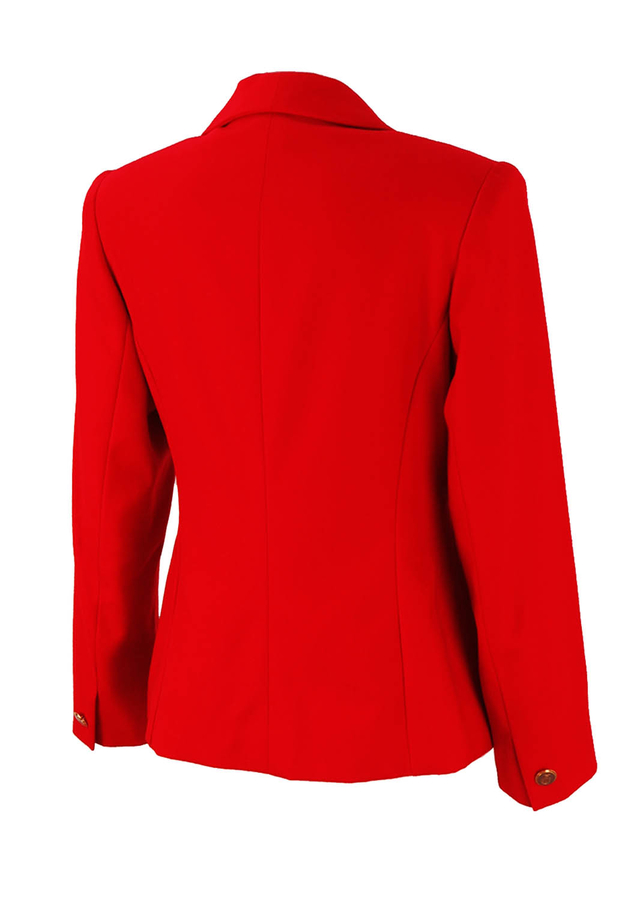 Military Style Fitted Red Jacket with Gold Buttons - M | Reign Vintage