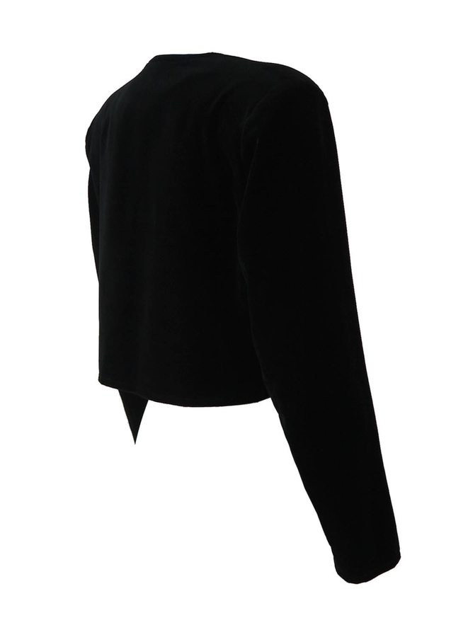 Black Velvet Cropped Bolero Jacket M/L Reign Vintage