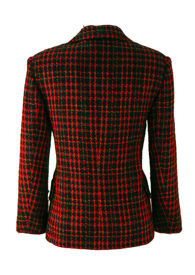 Basile Black Jacket with Multicolour Check - M | Reign Vintage