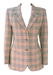 Wool & Alpaca Jacket in a Cream, Blue and Pink Check - S/M