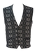 Knit Waistcoat/Sleeveless Cardigan with Grey & Black Graphic Pattern - M/L