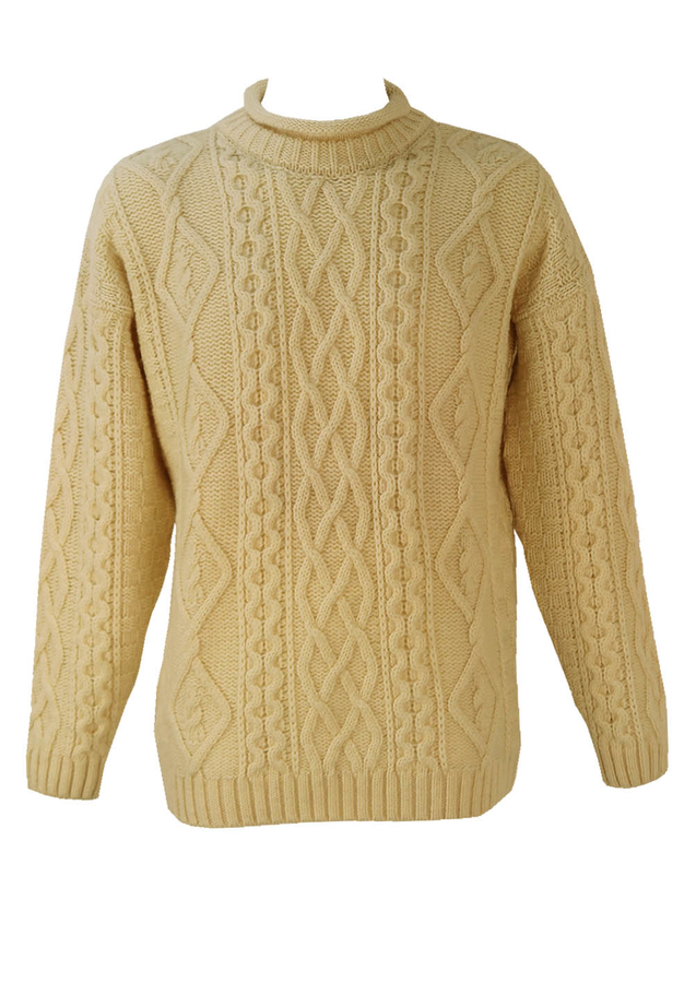 Cream Aran Jumper L Reign Vintage