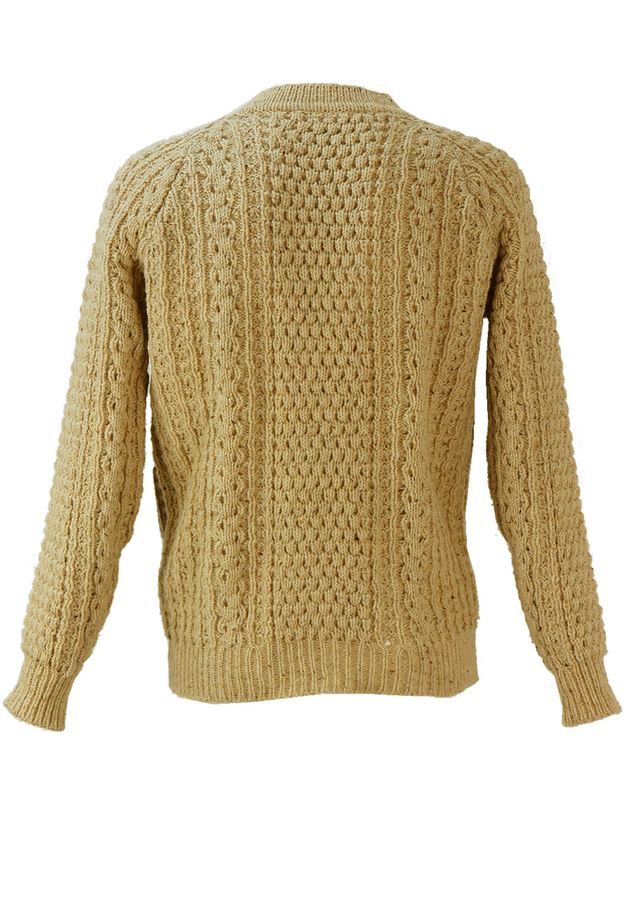 Chunky Cream Cable Knit Cardigan L Reign Vintage