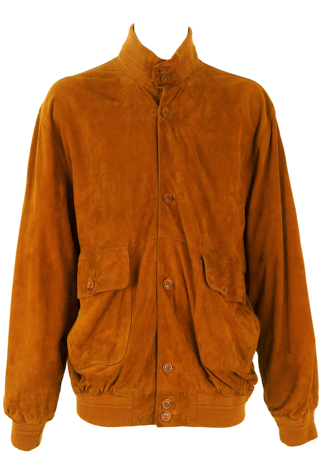 Tan Suede Bomber Jacket XXL/XXXL Reign Vintage