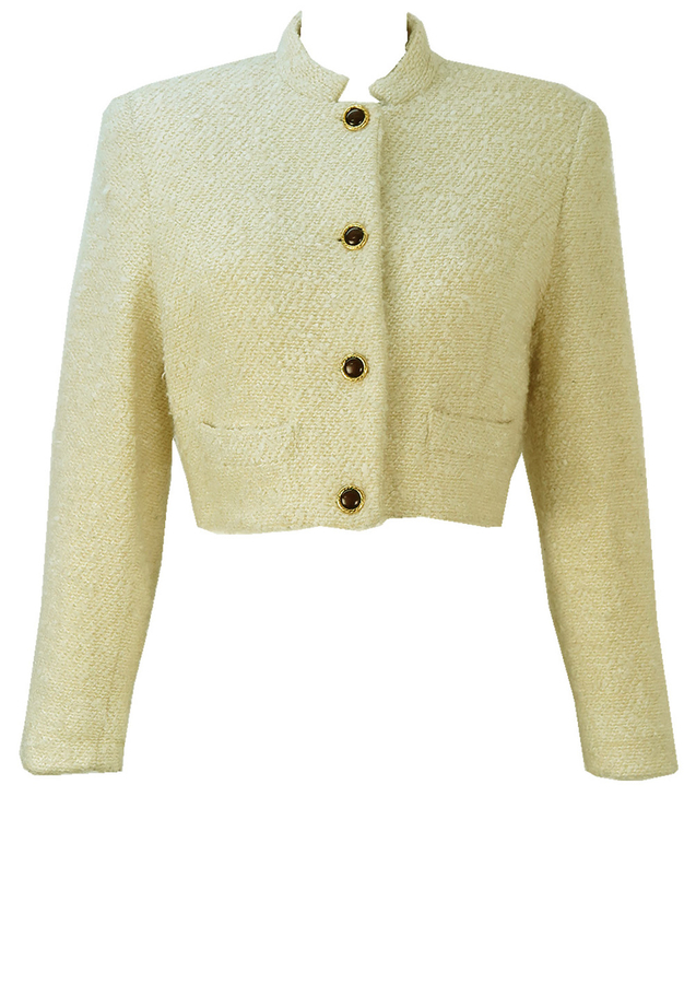 Cropped Cream Wool Jacket M/L Reign Vintage